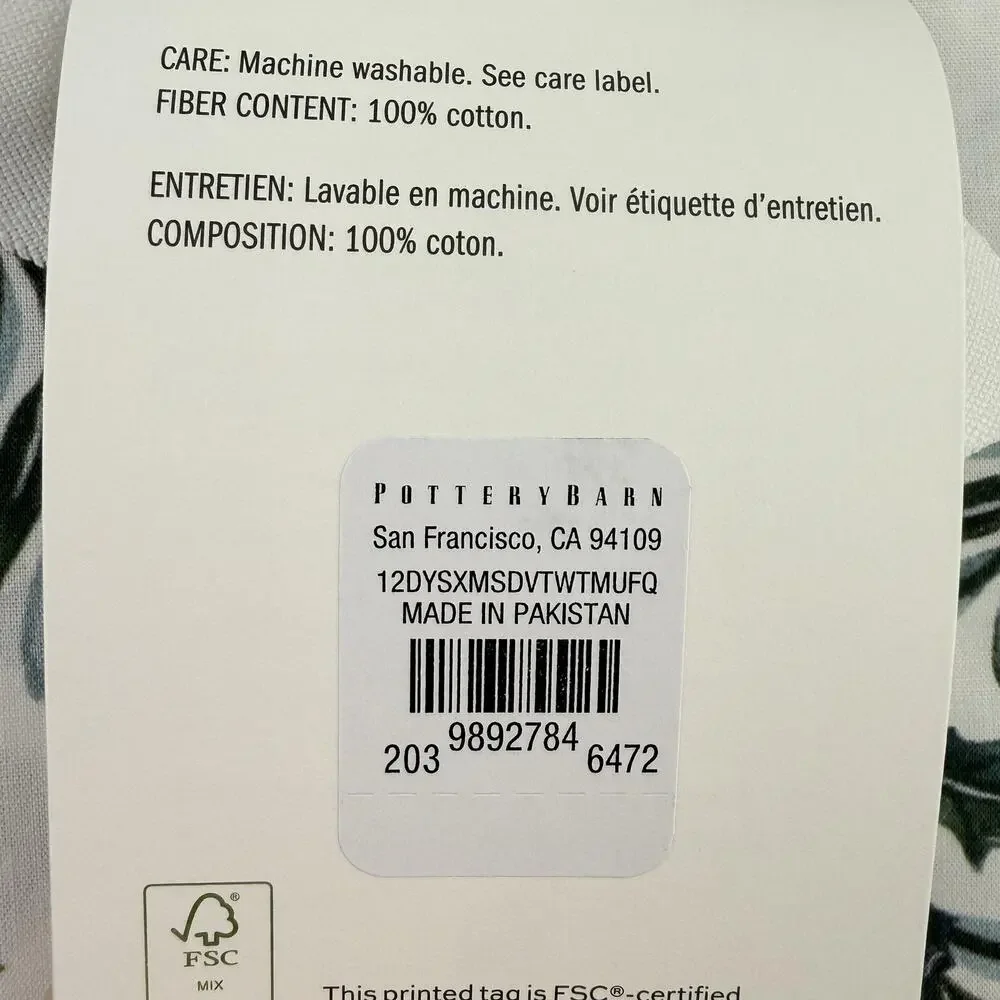 Pottery Barn 12 Days Of Christmas Duvet Cover FULL/QUEEN 92x88 Cotton Holiday